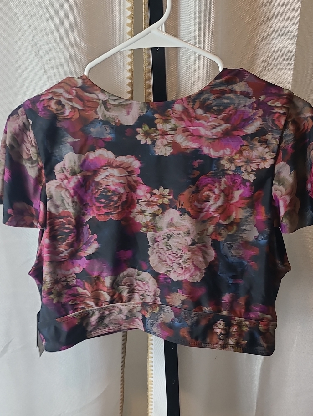 NWT Torrid Floral Wire Free Front Tie Short Sleeves Bikini Top 2x - Picture 3 of 3